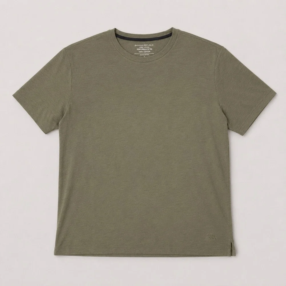 Banana Republic Luxe Touch Performance Tee Mens XL Green Short Sleeve T Shirt